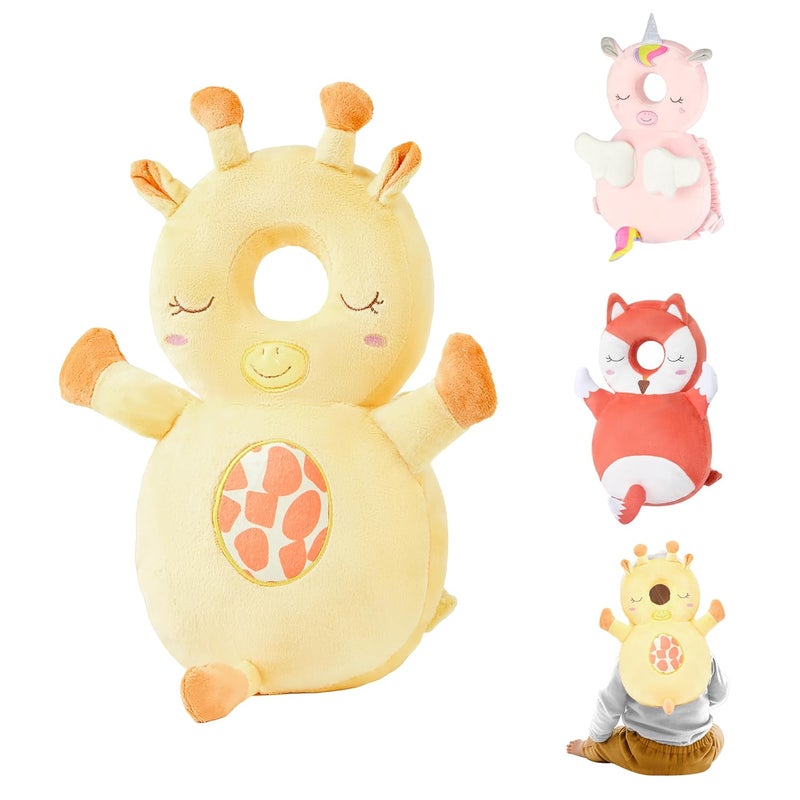 NICE CHOICE Baby Head Back Protector Backpack Toddler Safety Protector Cushion Pad Soft, Adjustable and Lightweight Design for Safe Walking and Crawling Toddlers Girls and Boys(Giraffe) - Image 1